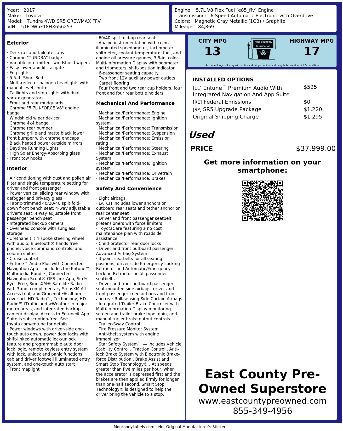 Monroney Label