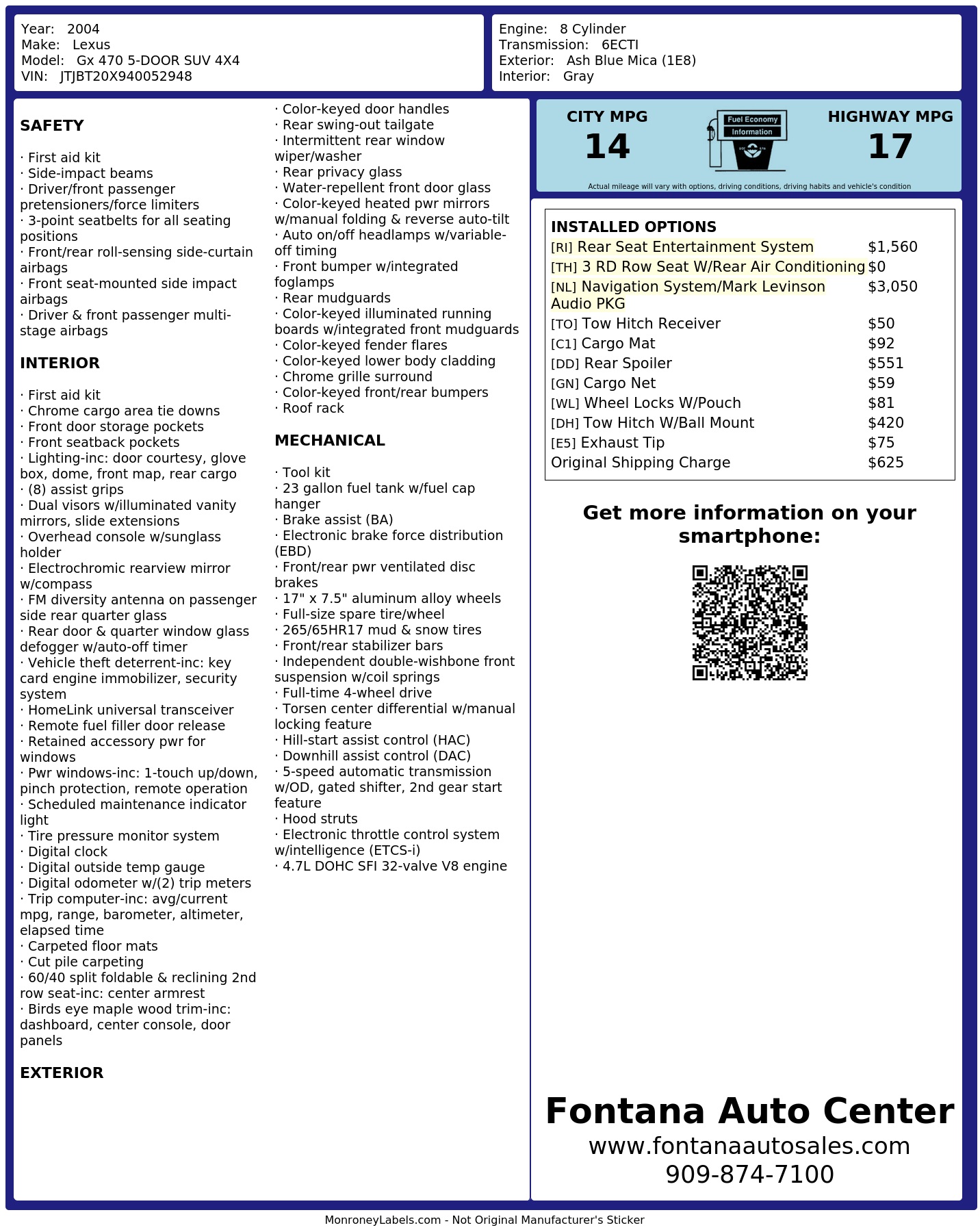 Monroney Label