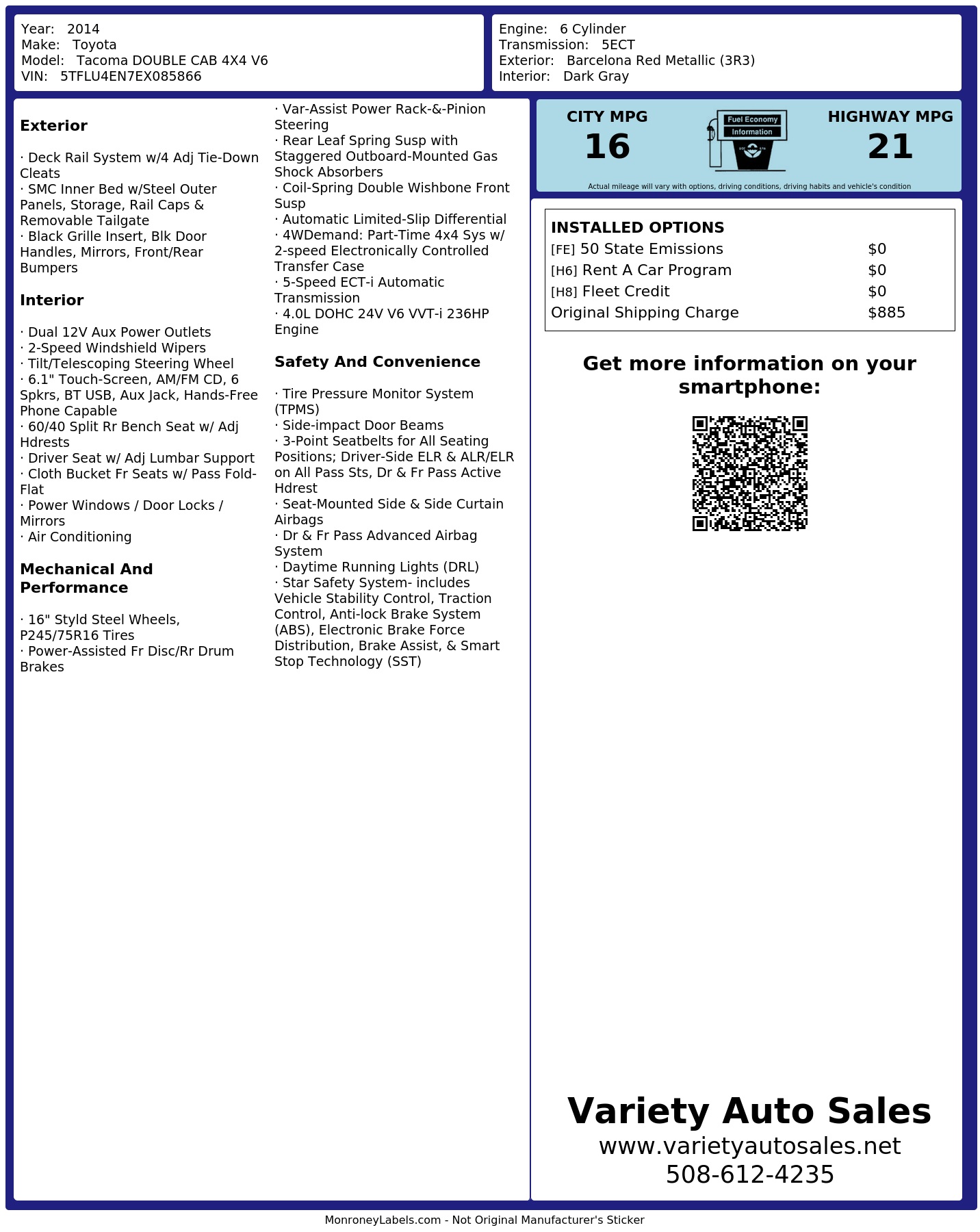 Monroney Label