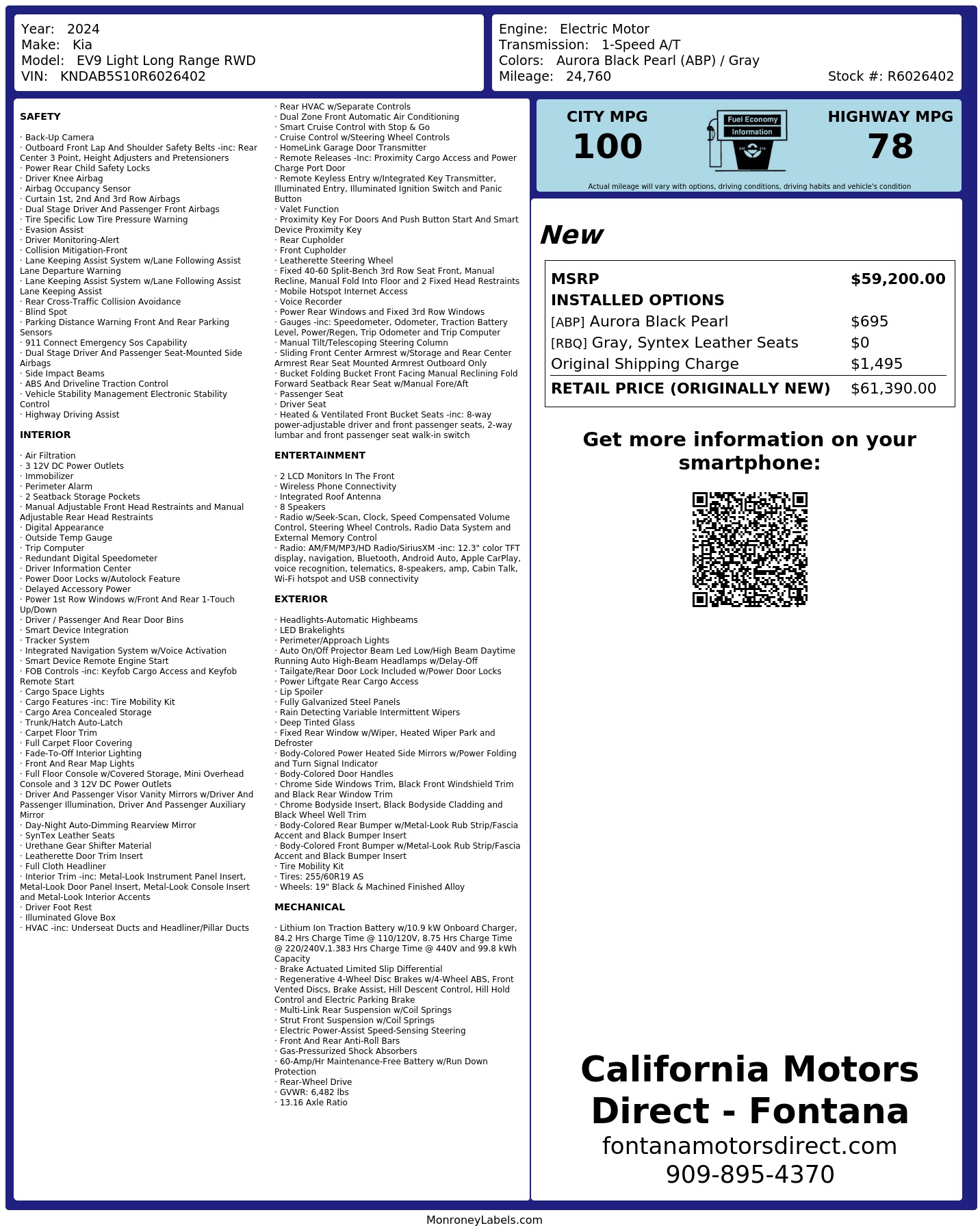 Monroney Label