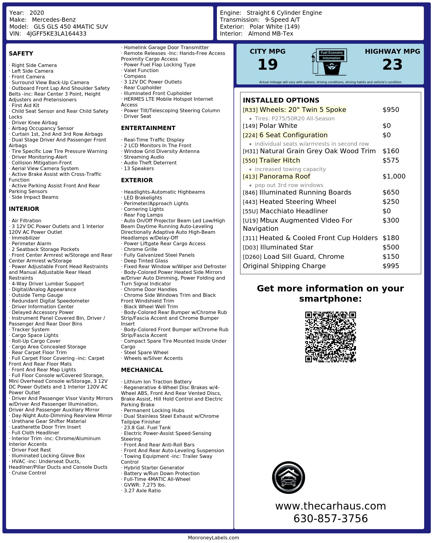 Monroney Label