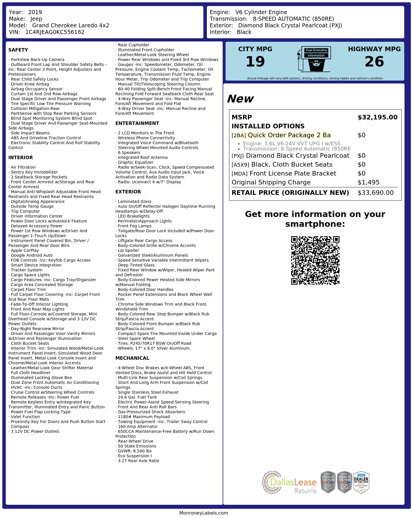 Monroney Label