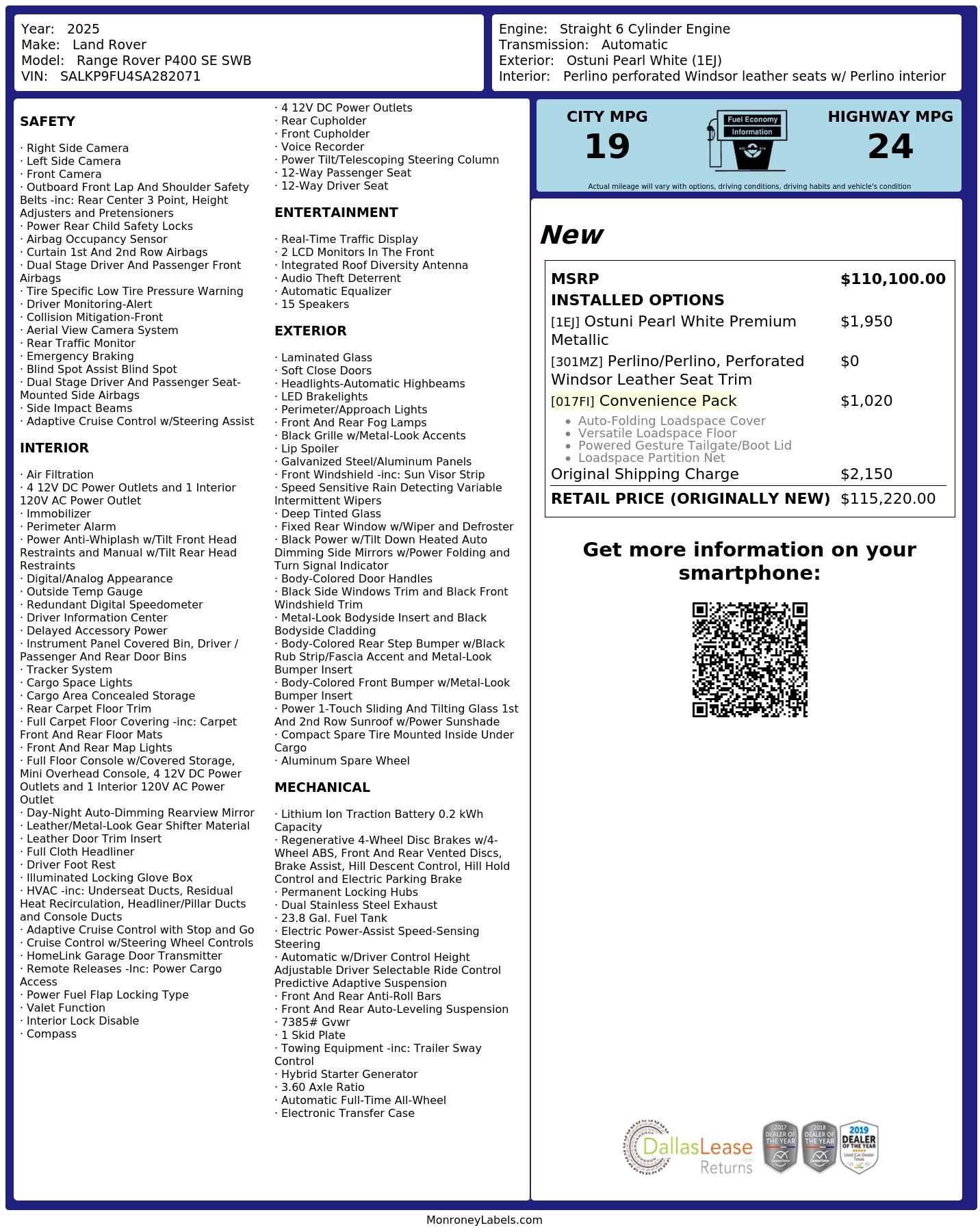 Monroney Label