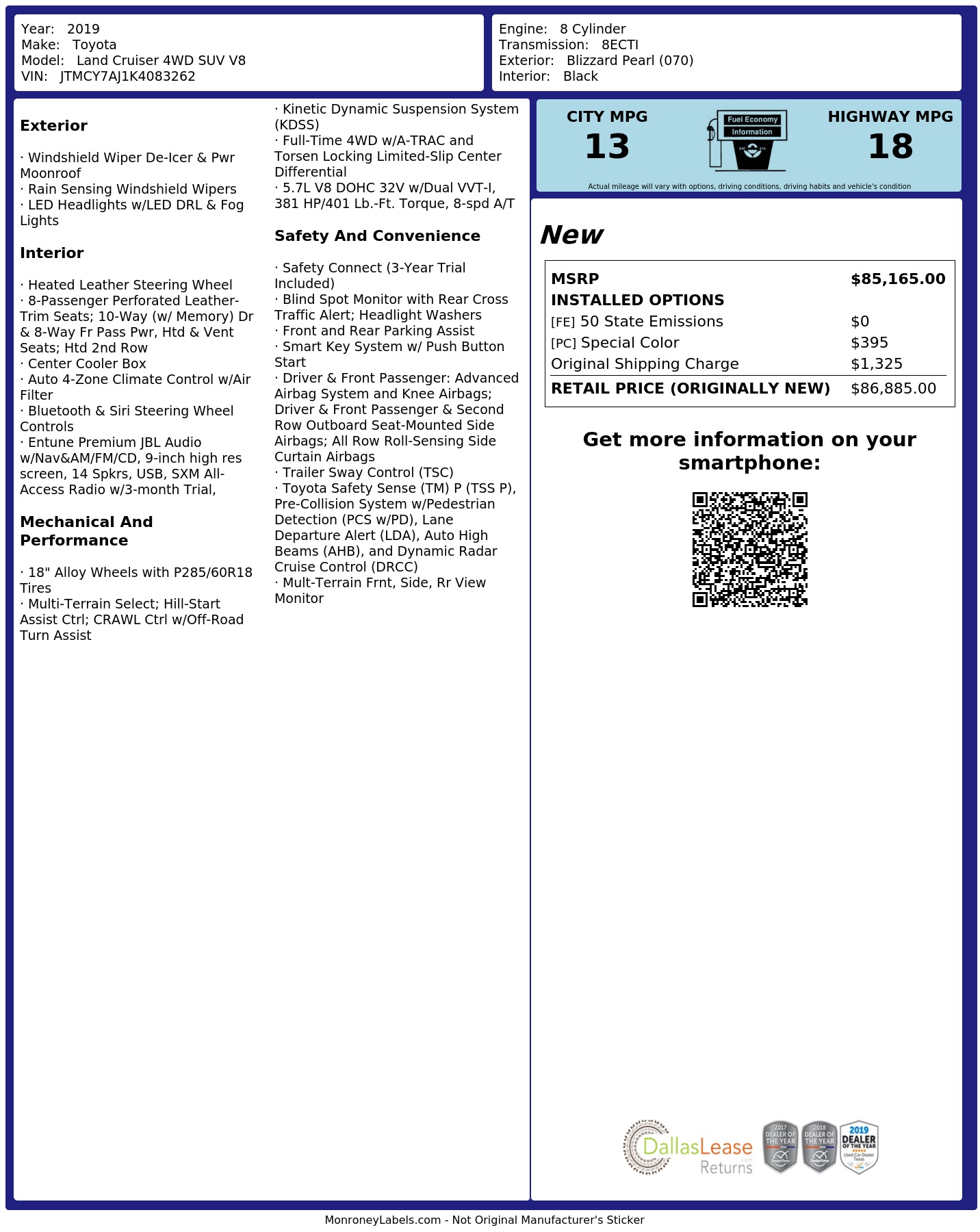 Monroney Label