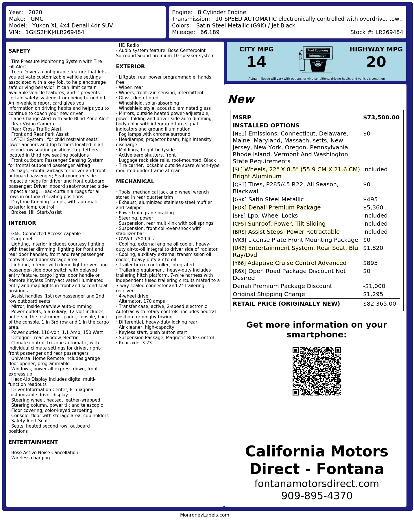 Monroney Label