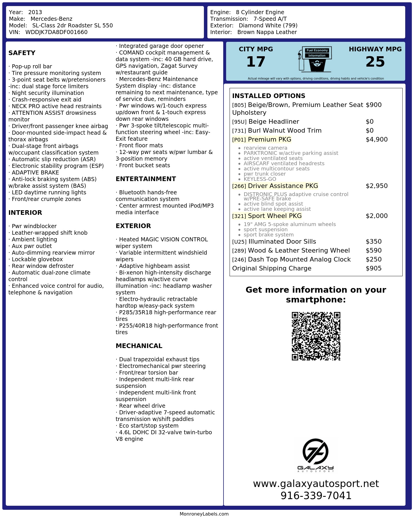 Monroney Label