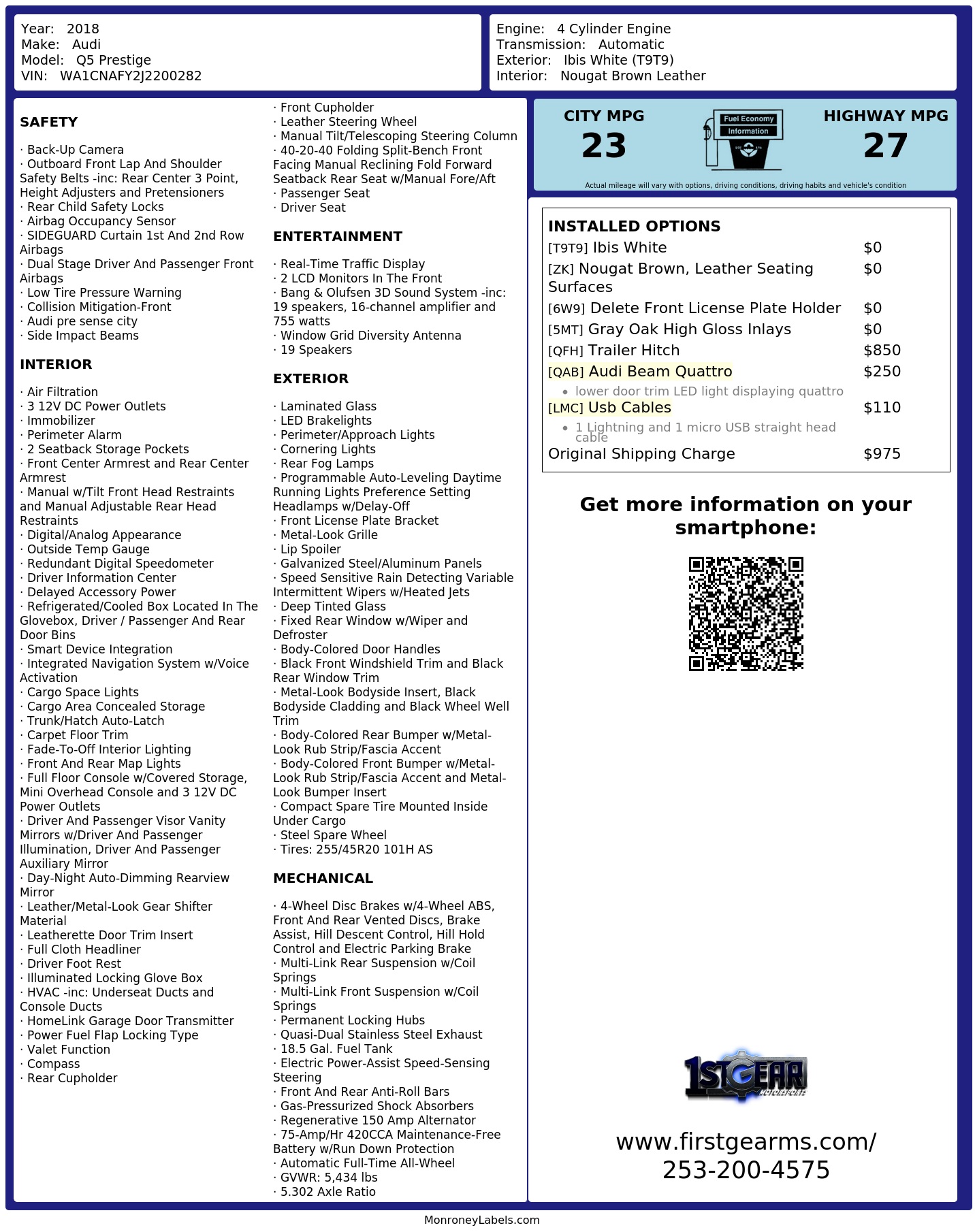 Monroney Label