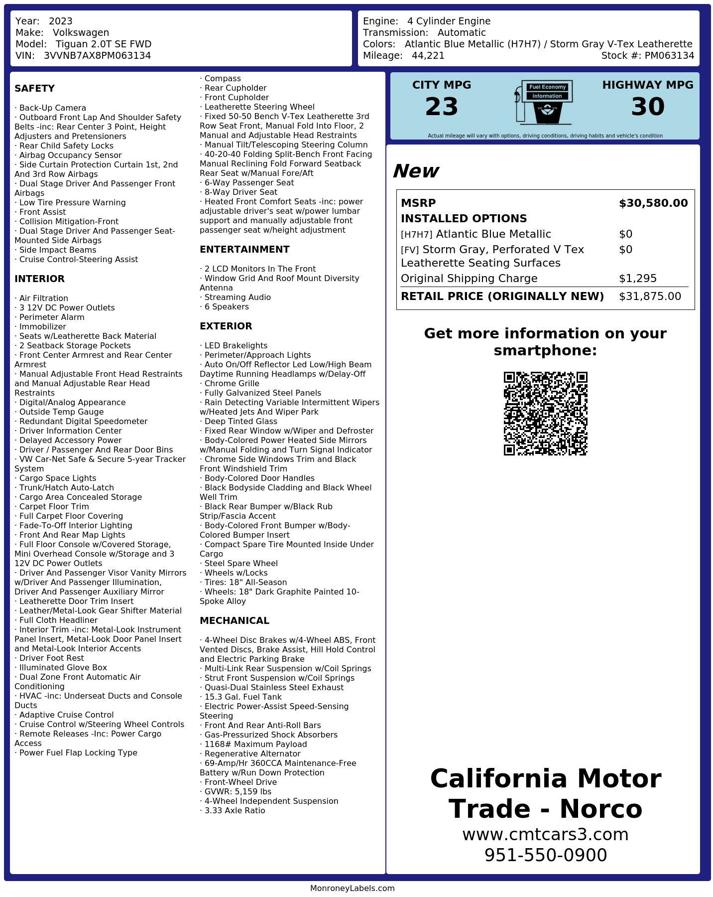 Monroney Label