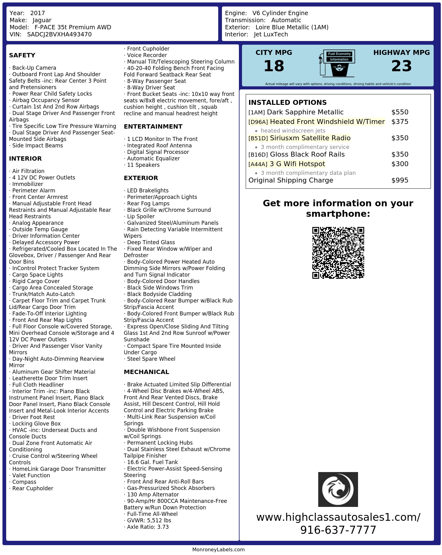Monroney Label