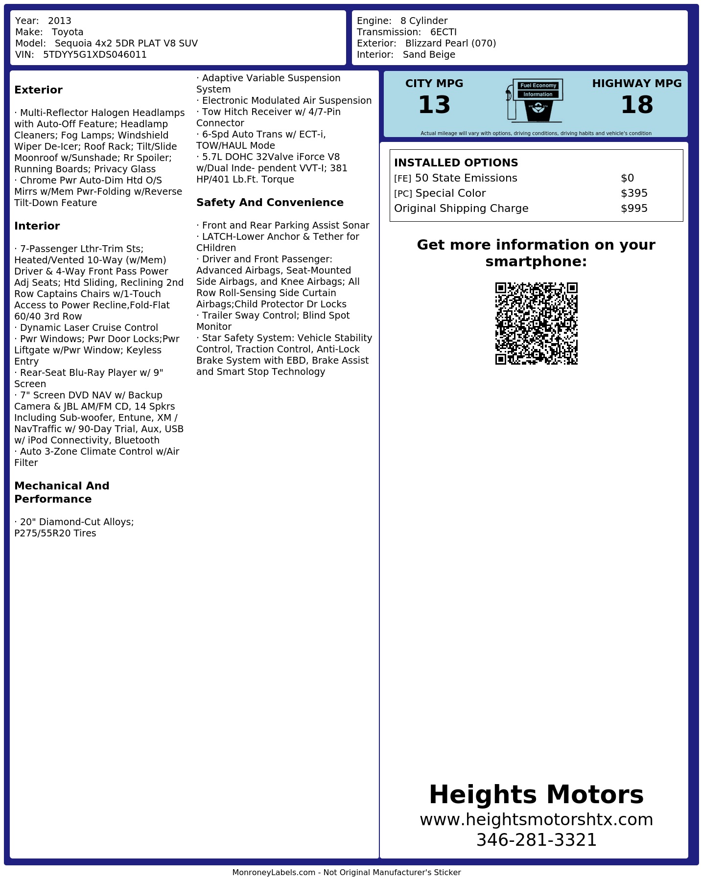 Monroney Label