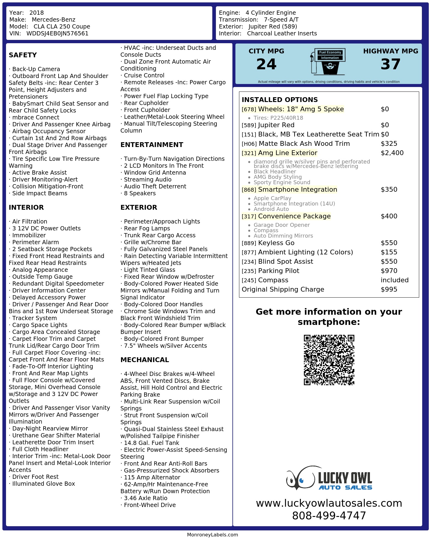 Monroney Label