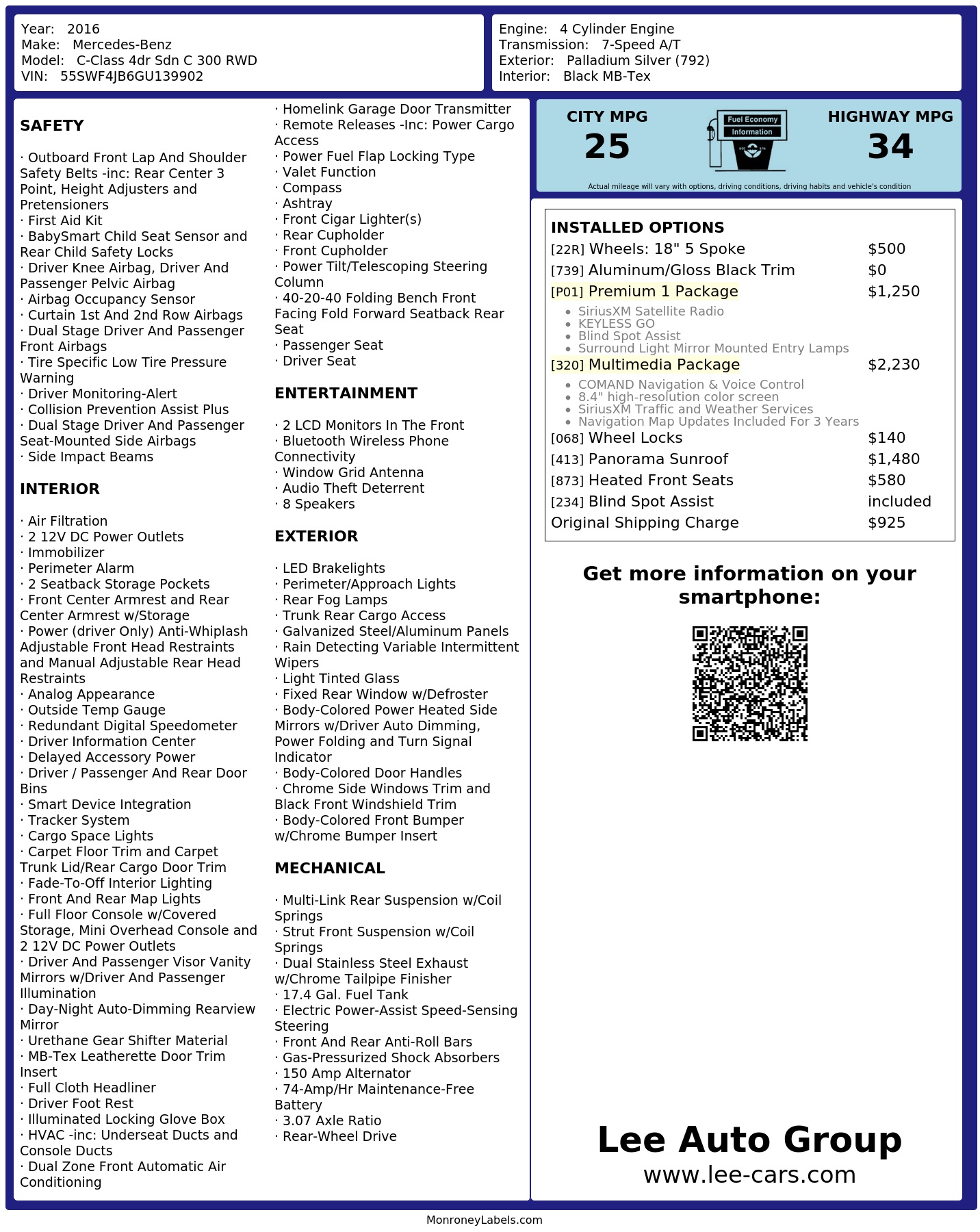 Monroney Label