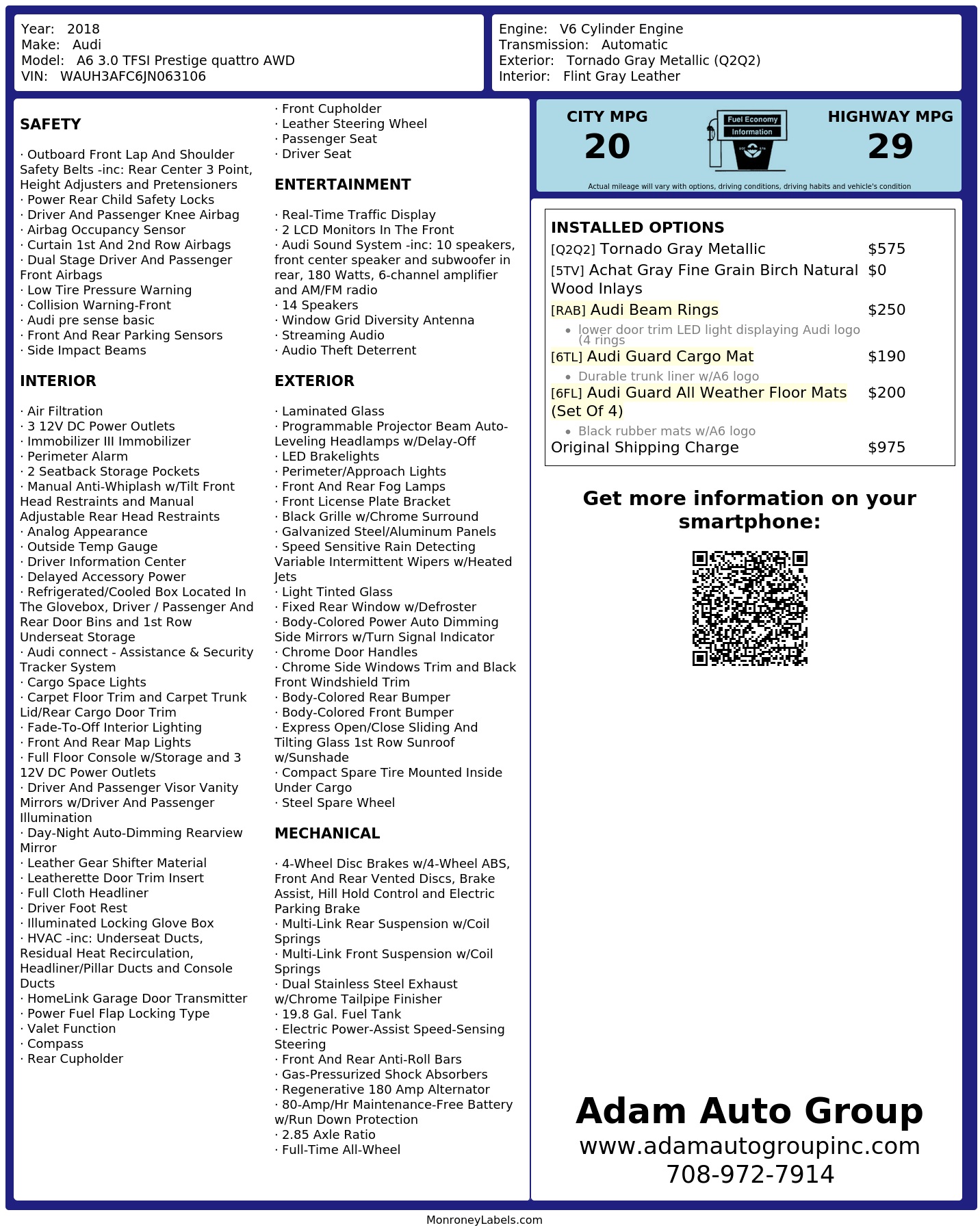Monroney Label