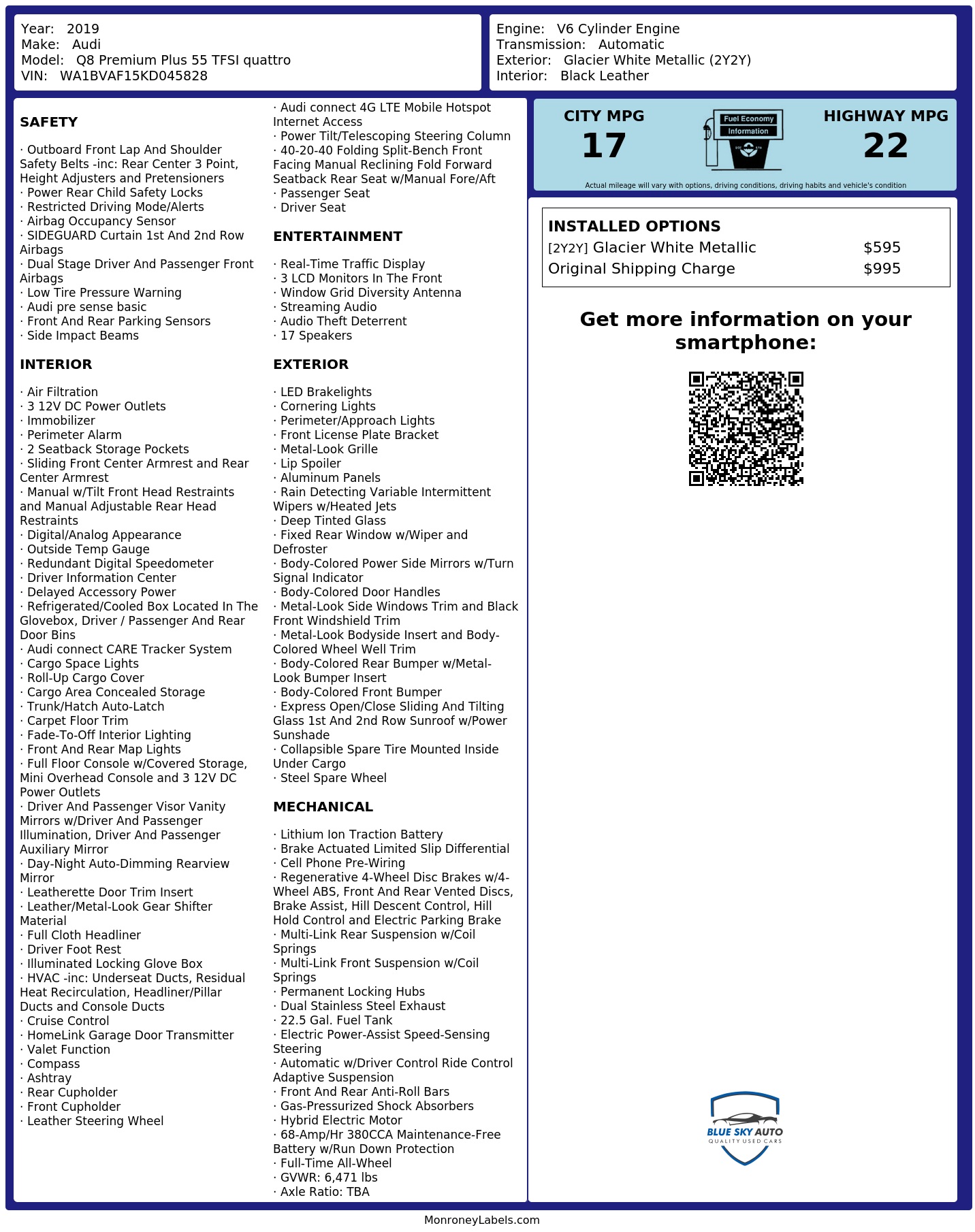 Monroney Label