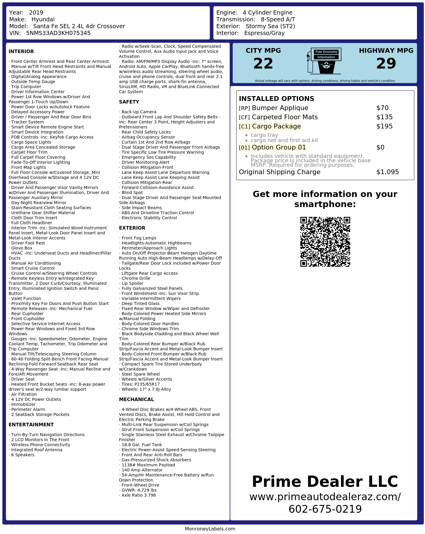 Monroney Label