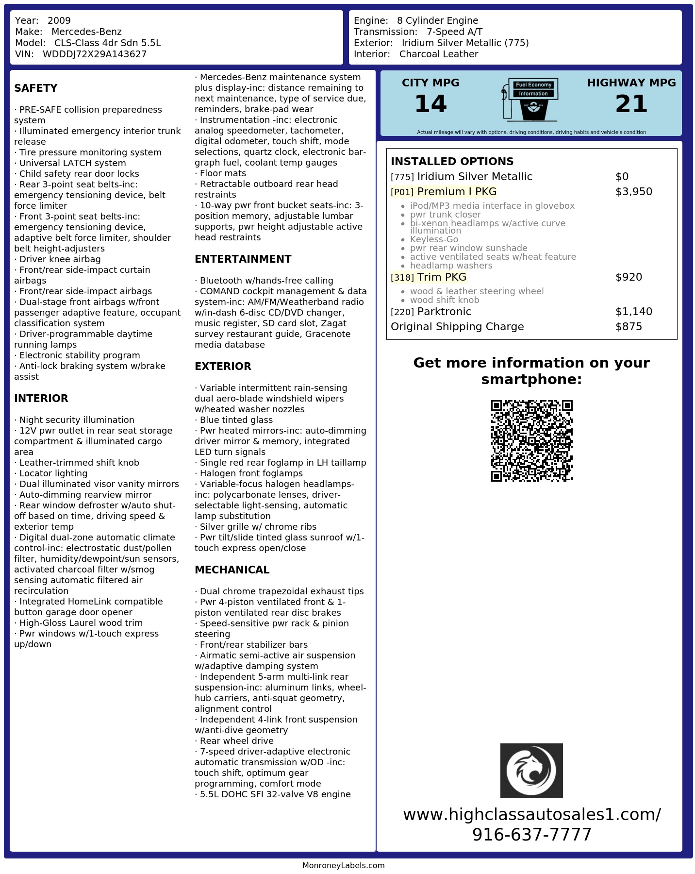 Monroney Label