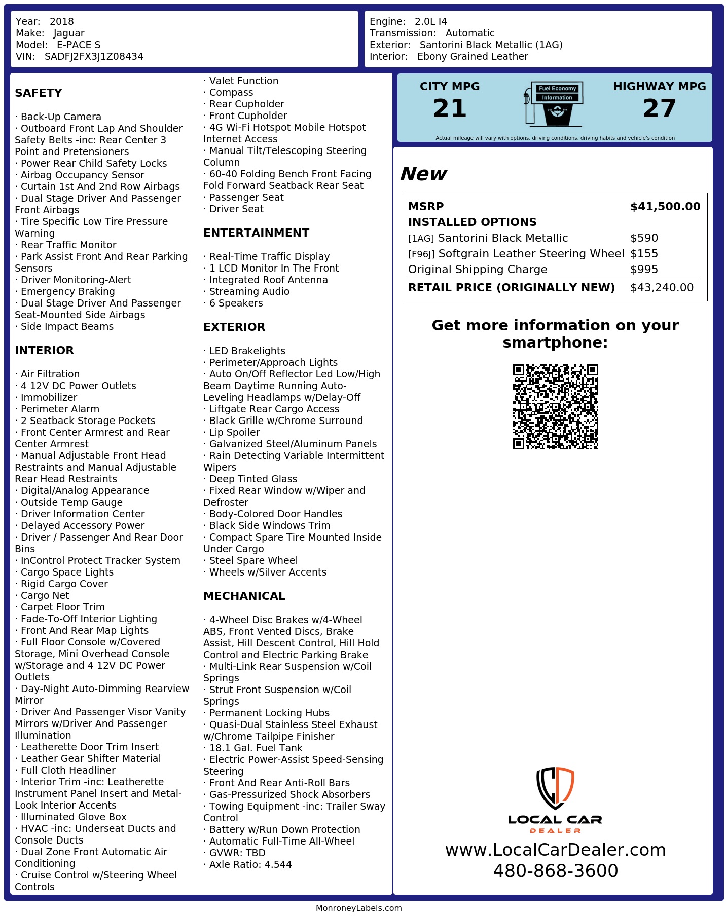 Monroney Label