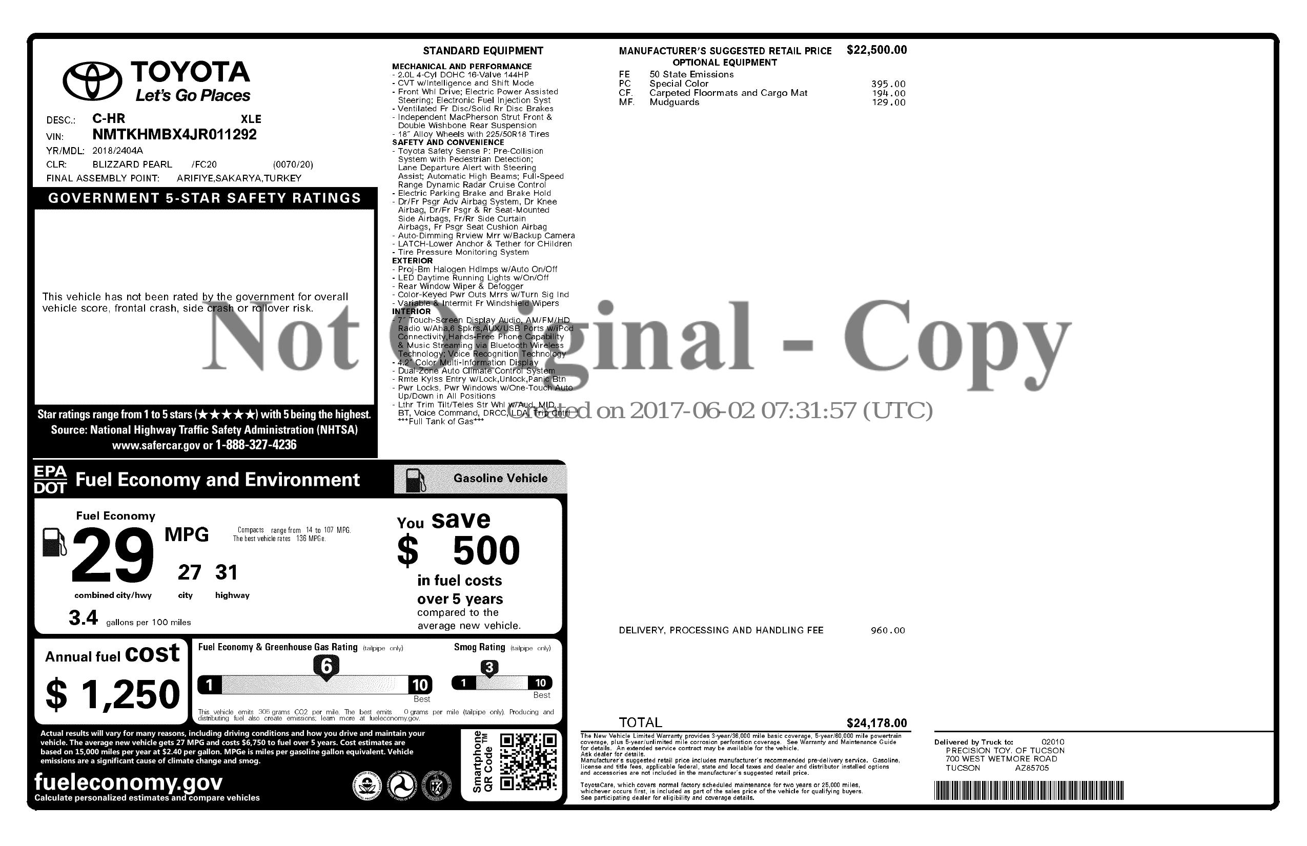 Monroney Label