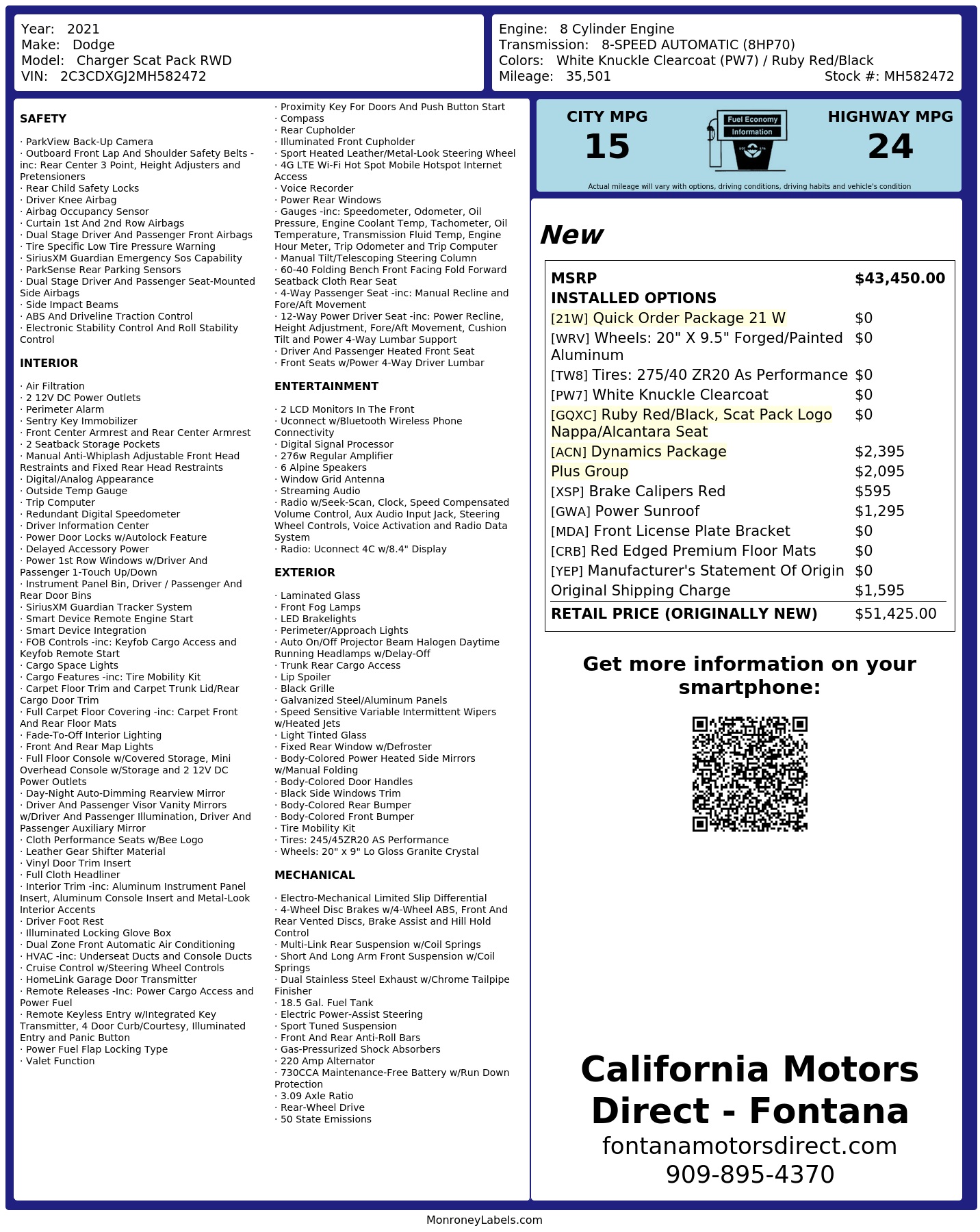 Monroney Label