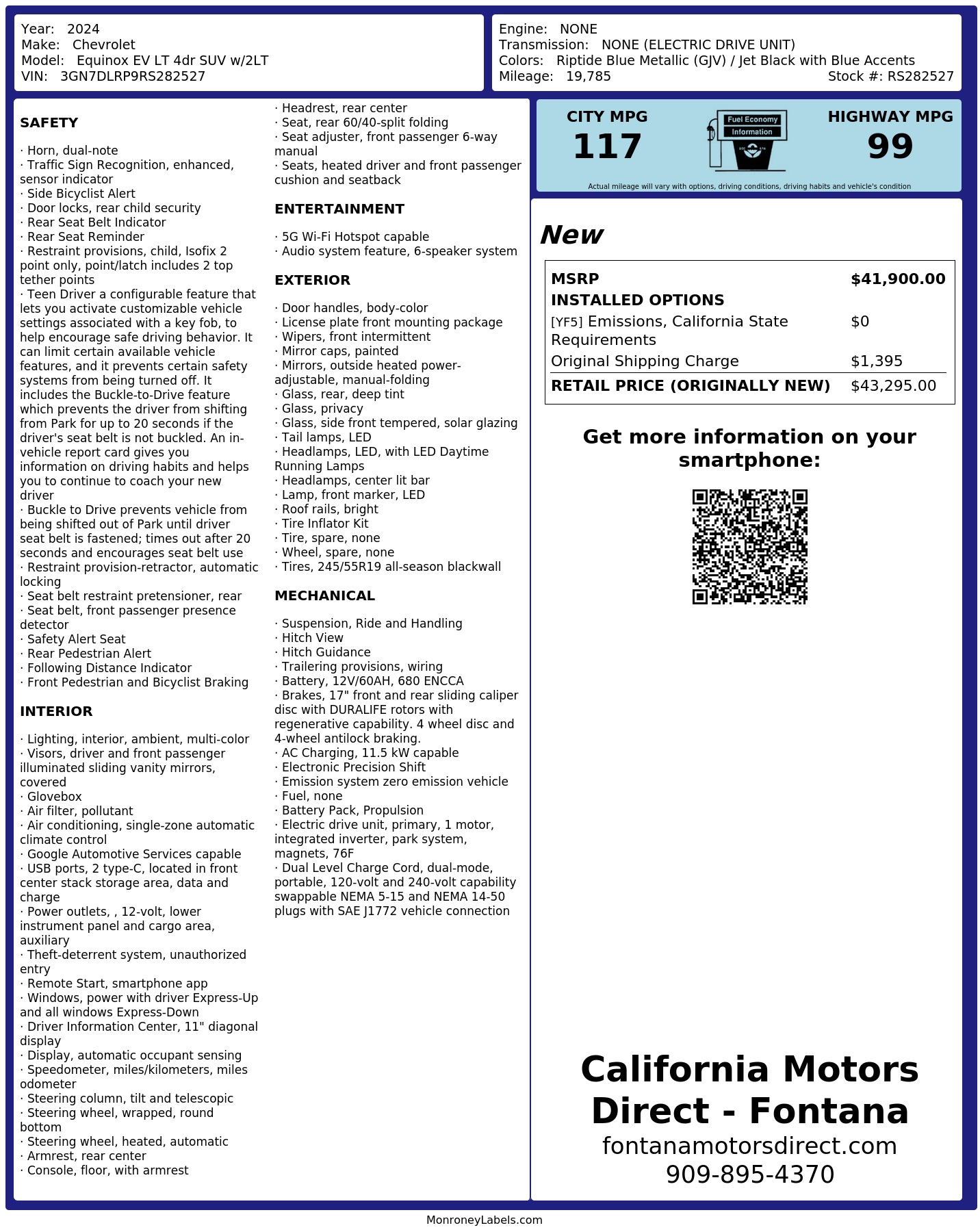 Monroney Label