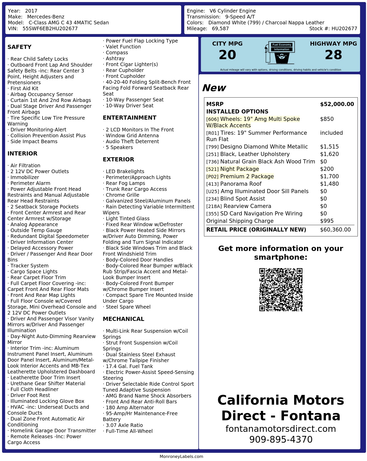 Monroney Label