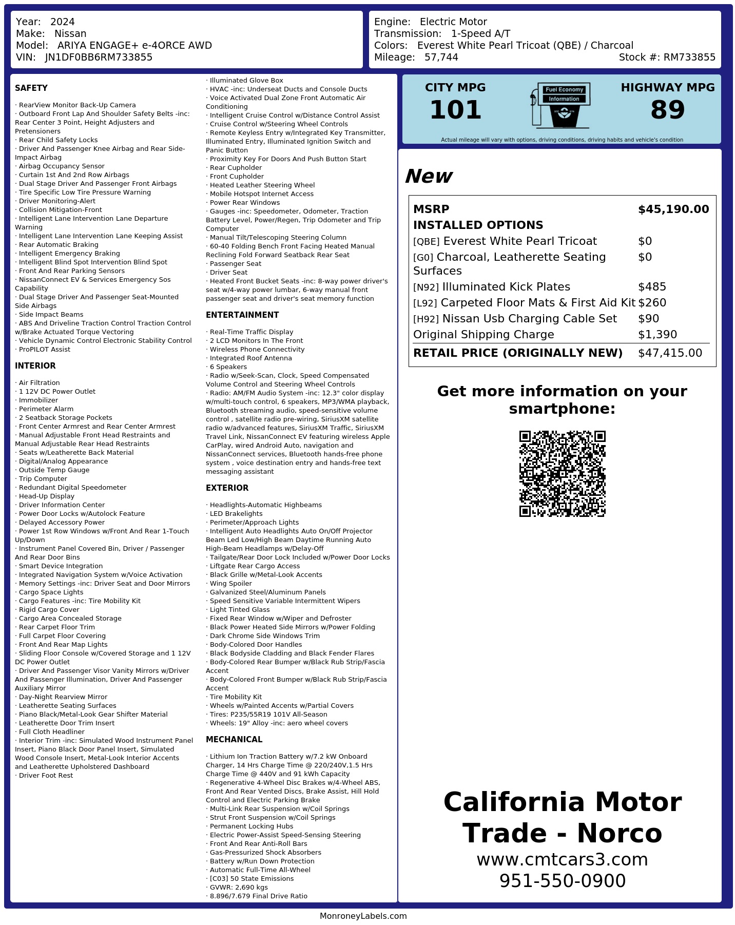 Monroney Label