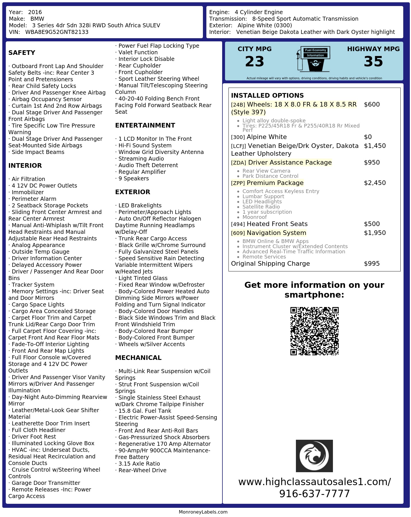 Monroney Label