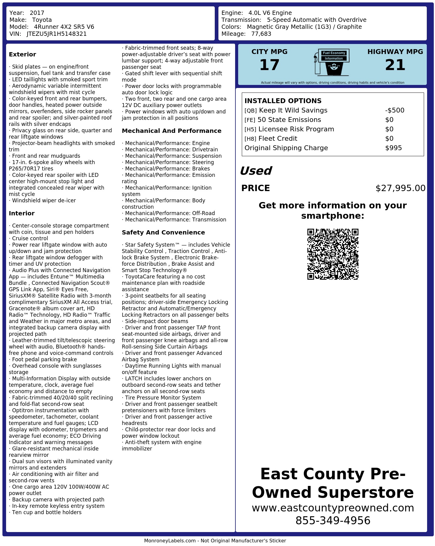 Monroney Label