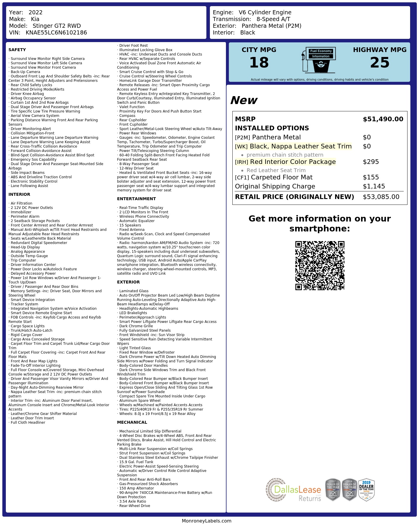 Monroney Label