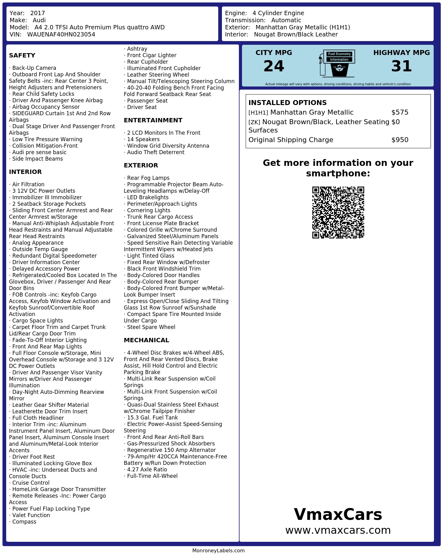 Monroney Label