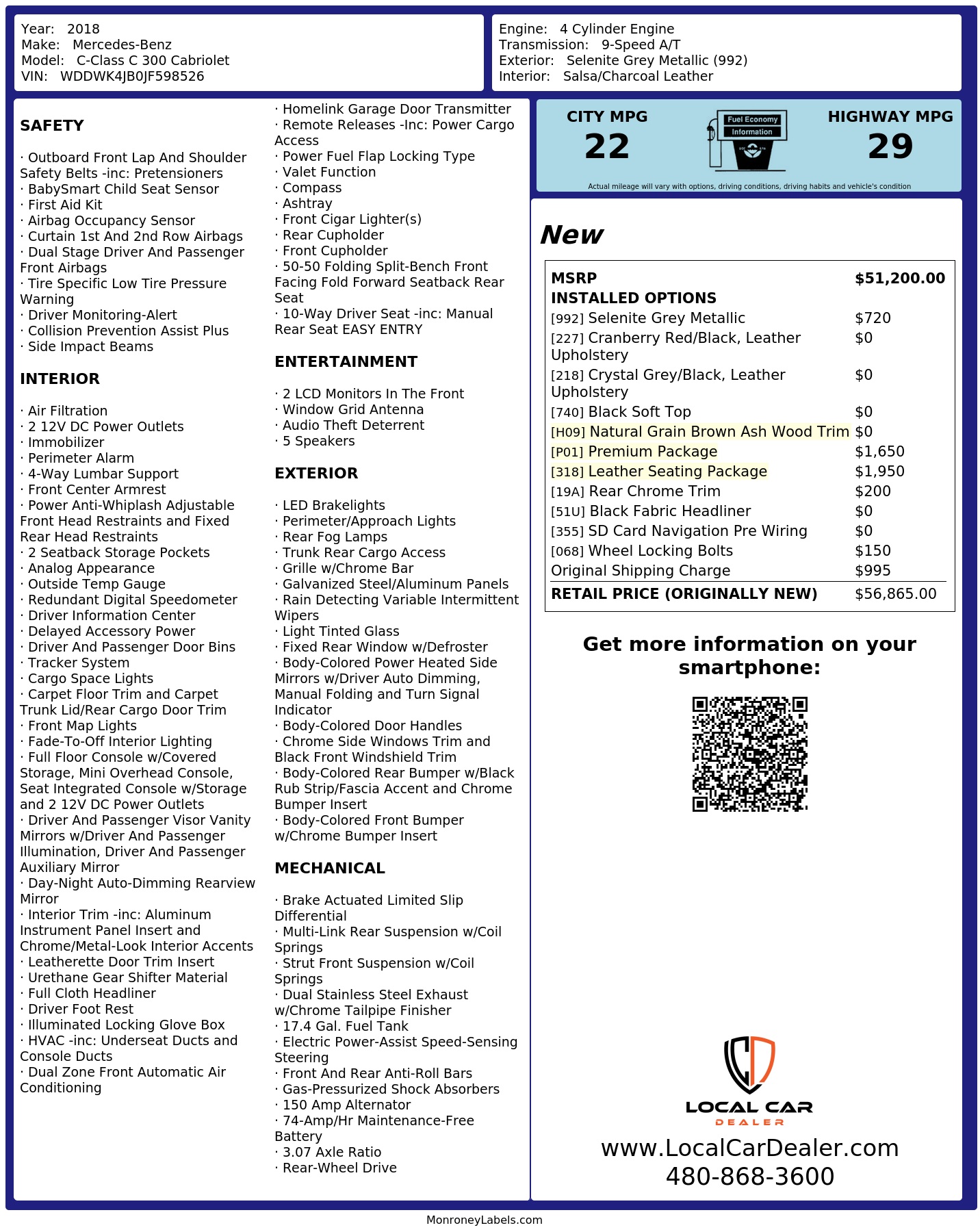 Monroney Label