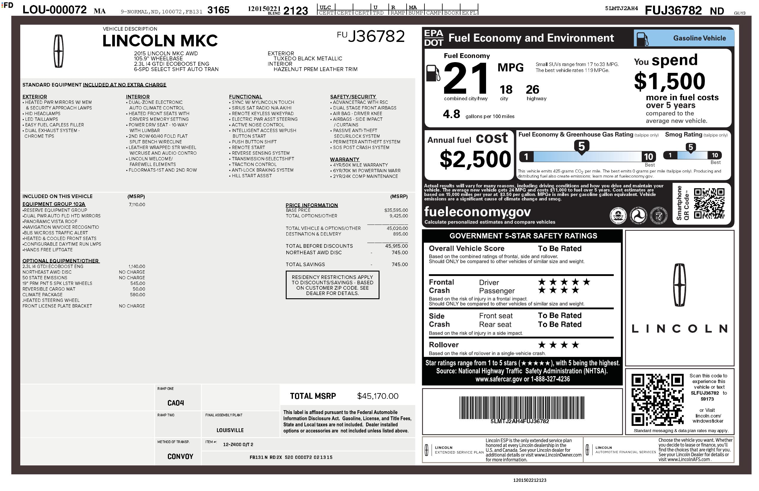 Monroney Label