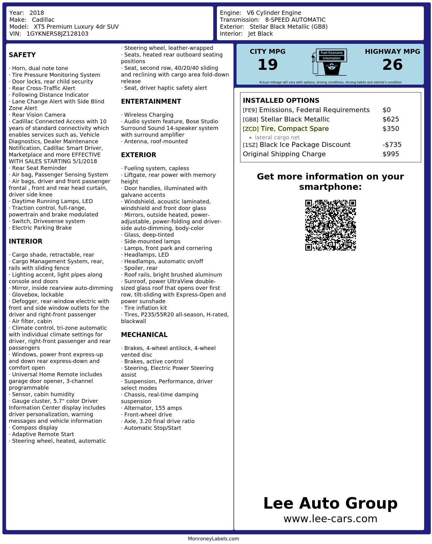 Monroney Label