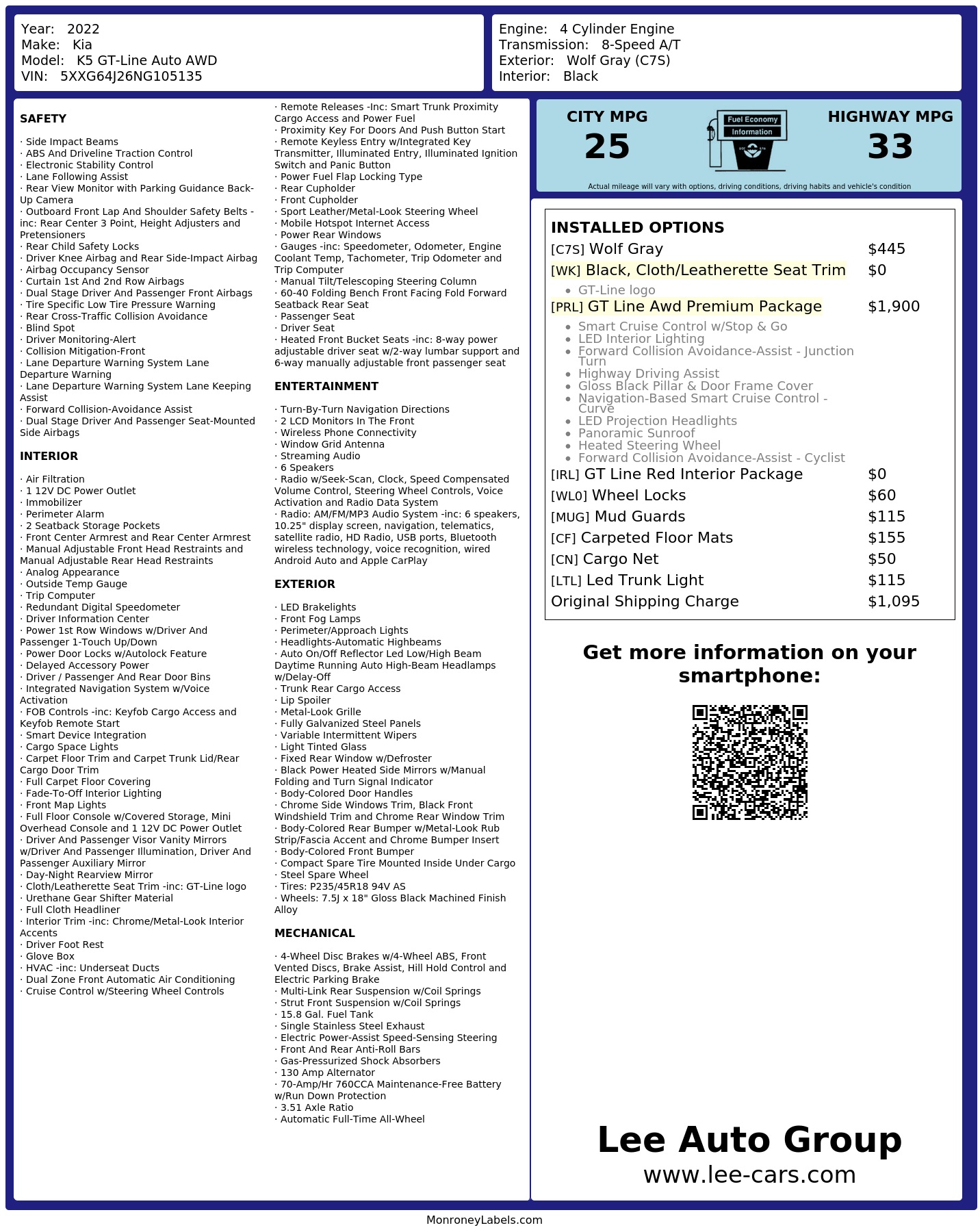 Monroney Label