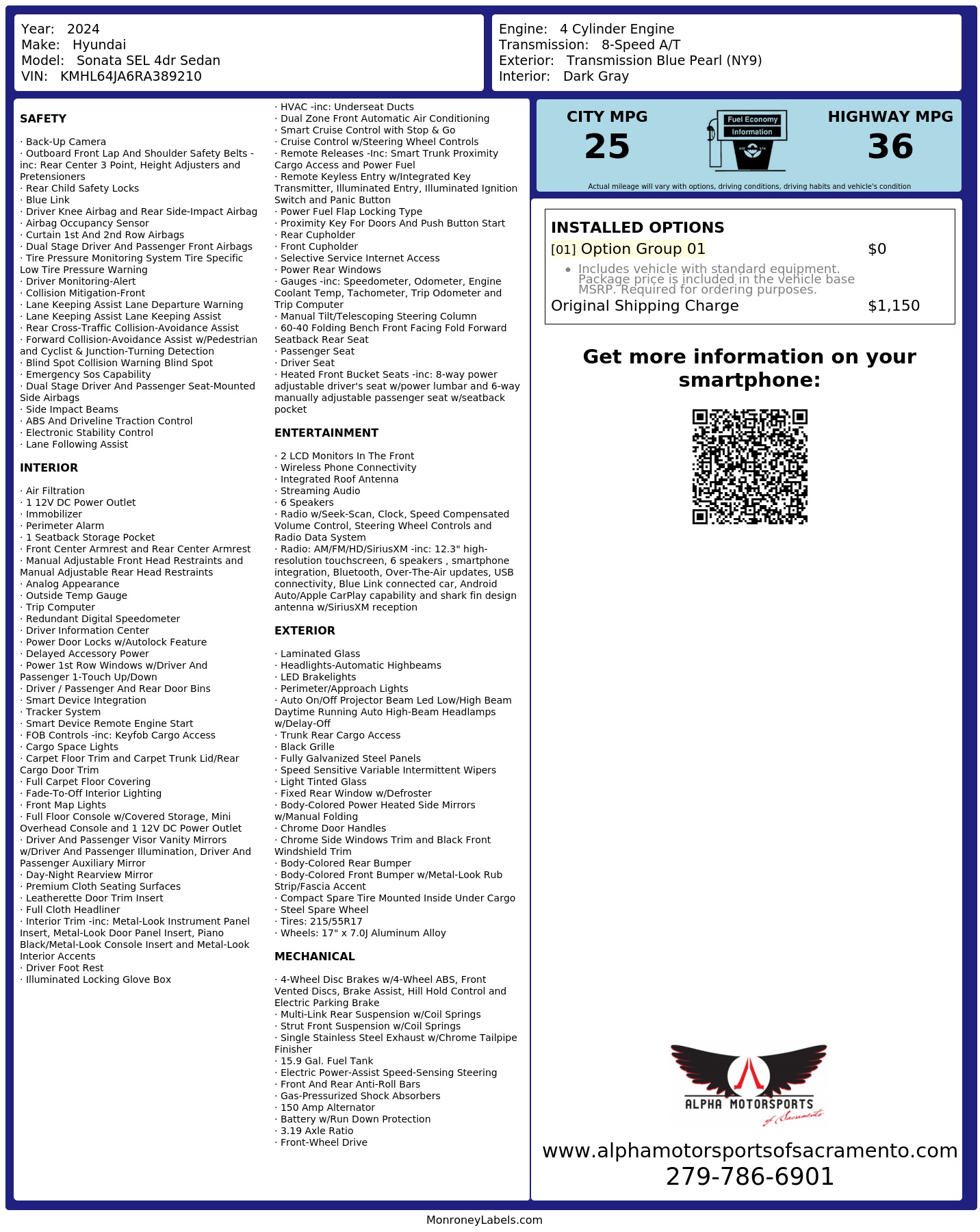 Monroney Label