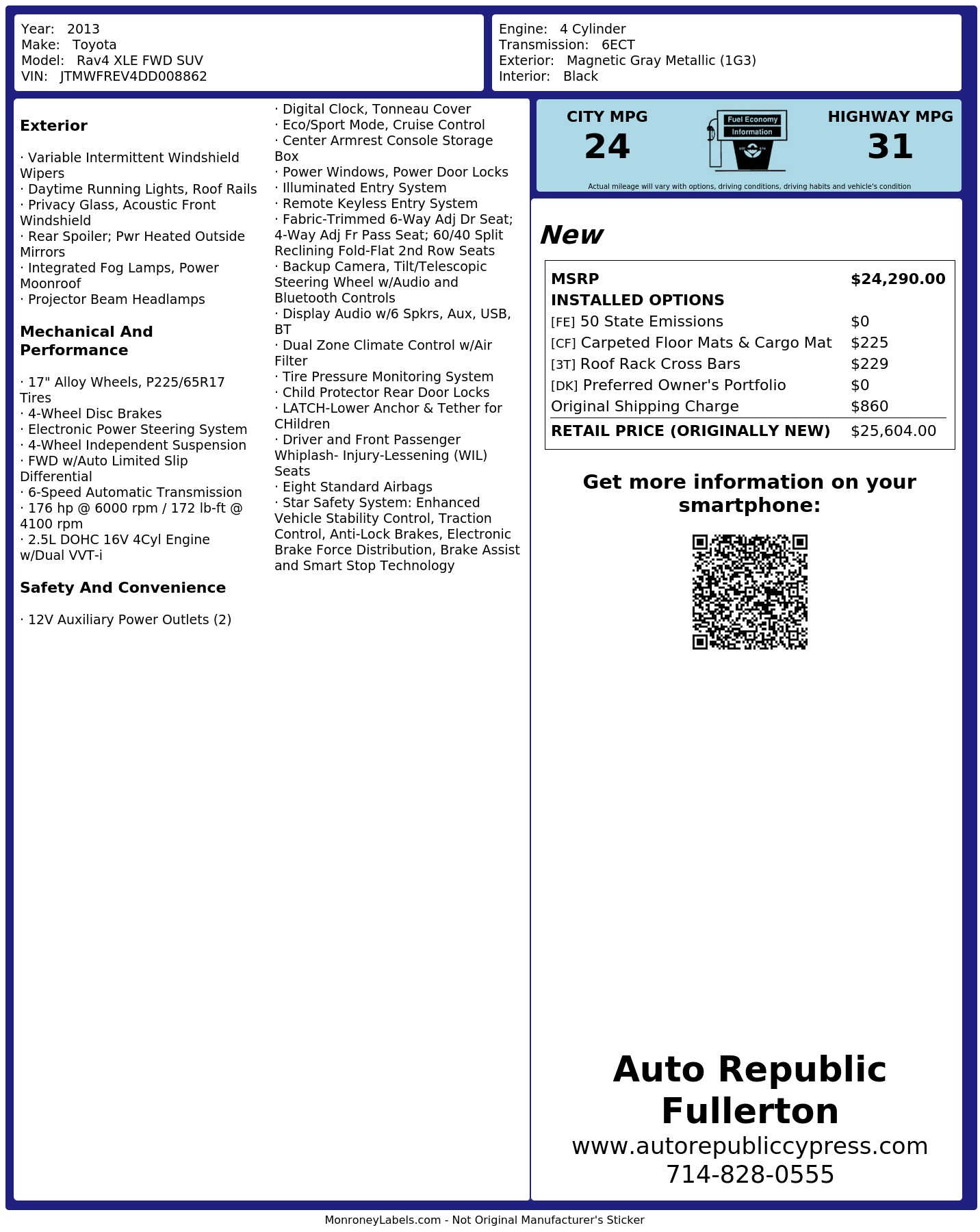 Monroney Label
