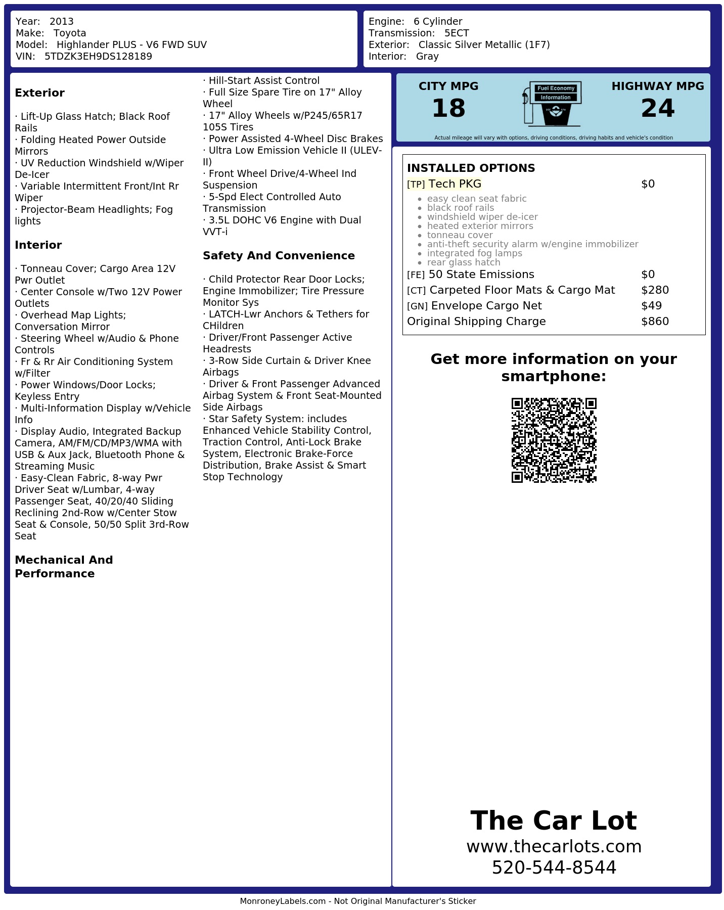 Monroney Label