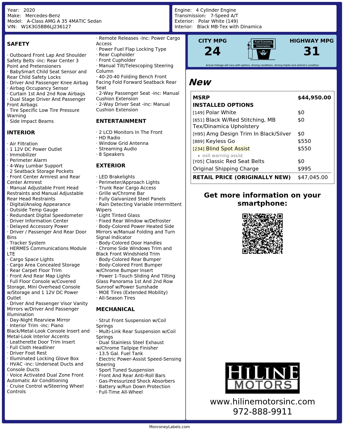 Monroney Label