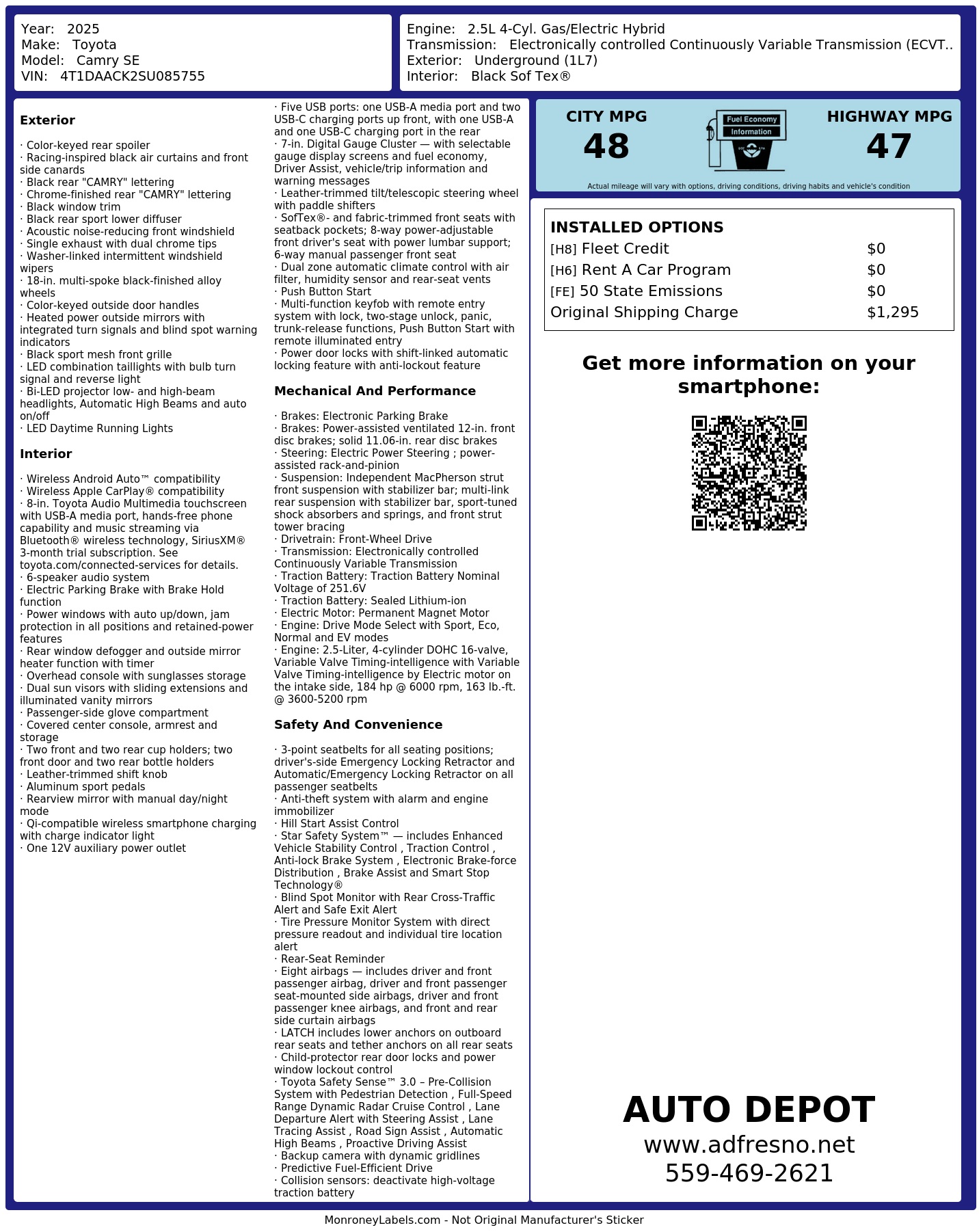 Monroney Label