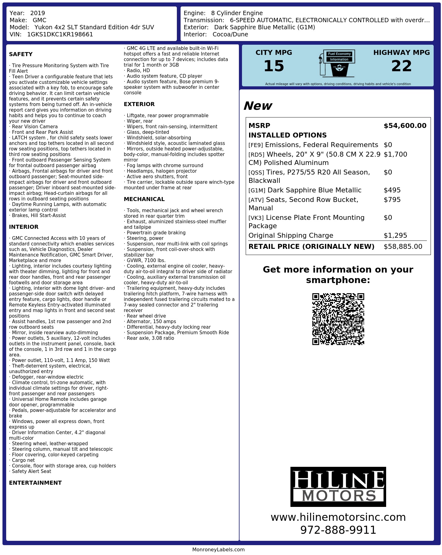 Monroney Label
