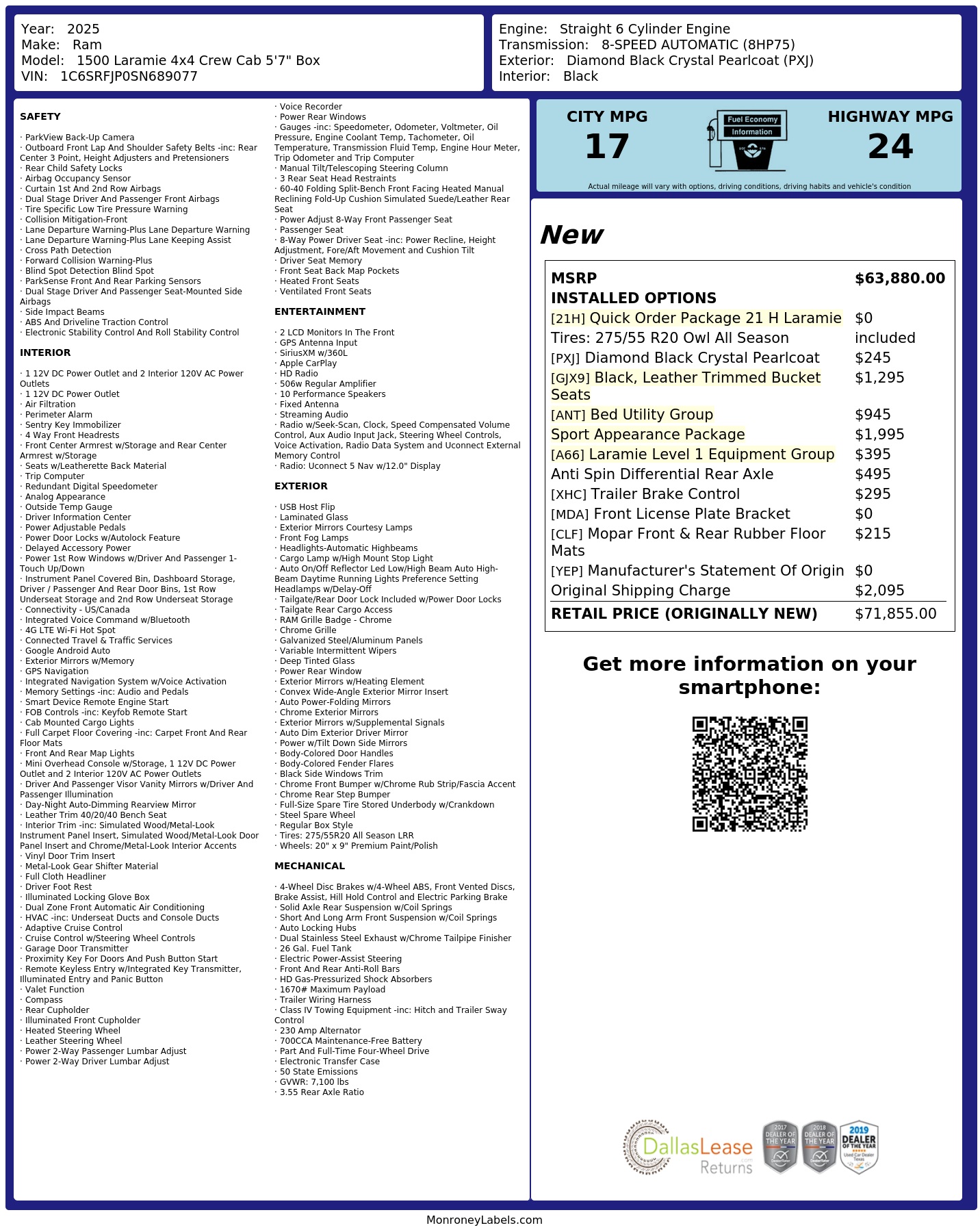 Monroney Label