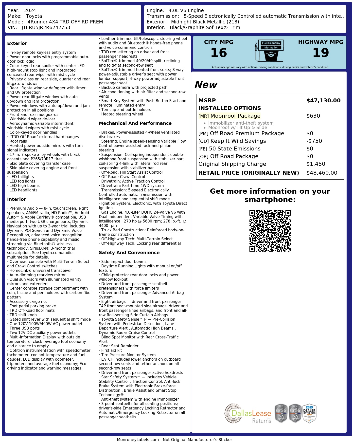 Monroney Label