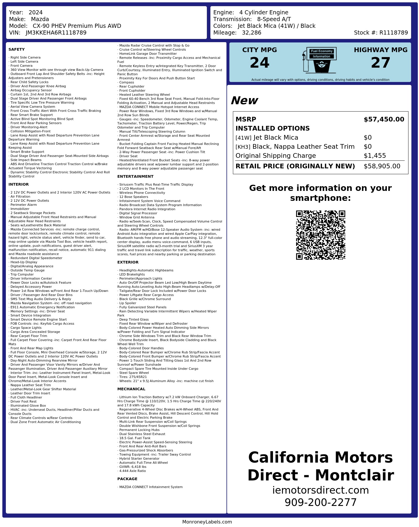 Monroney Label