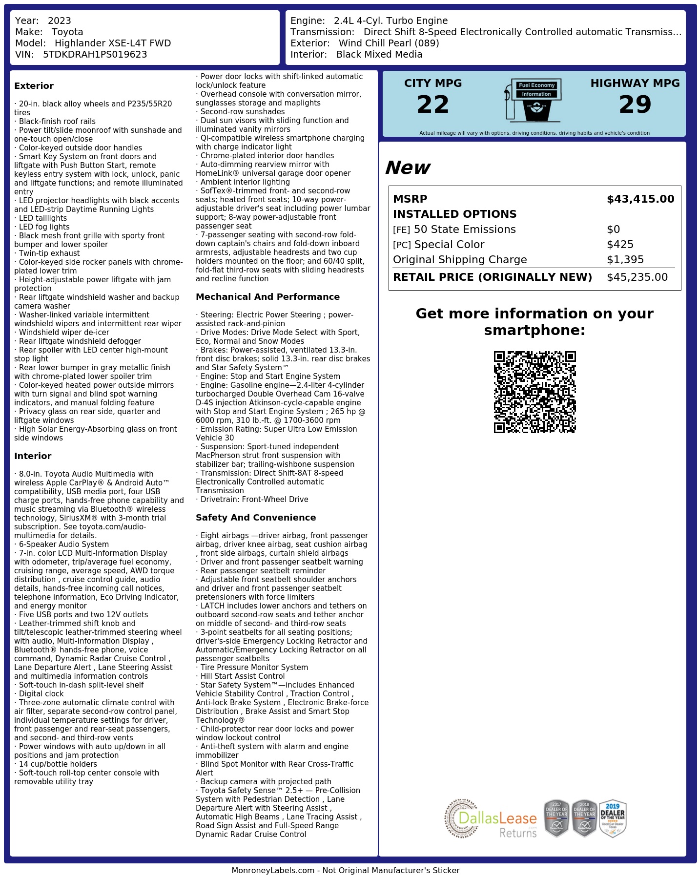 Monroney Label