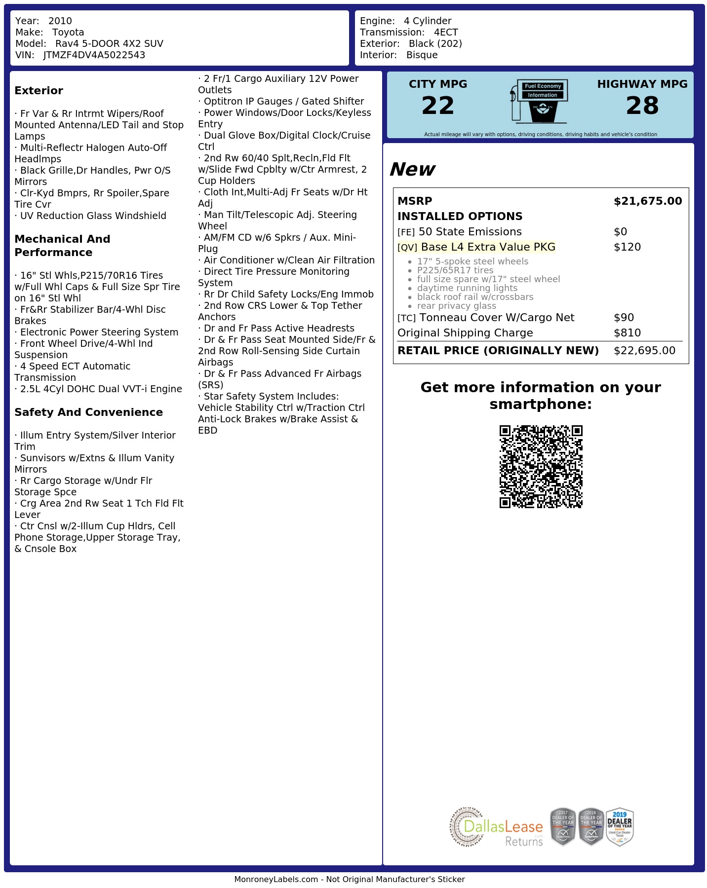 Monroney Label