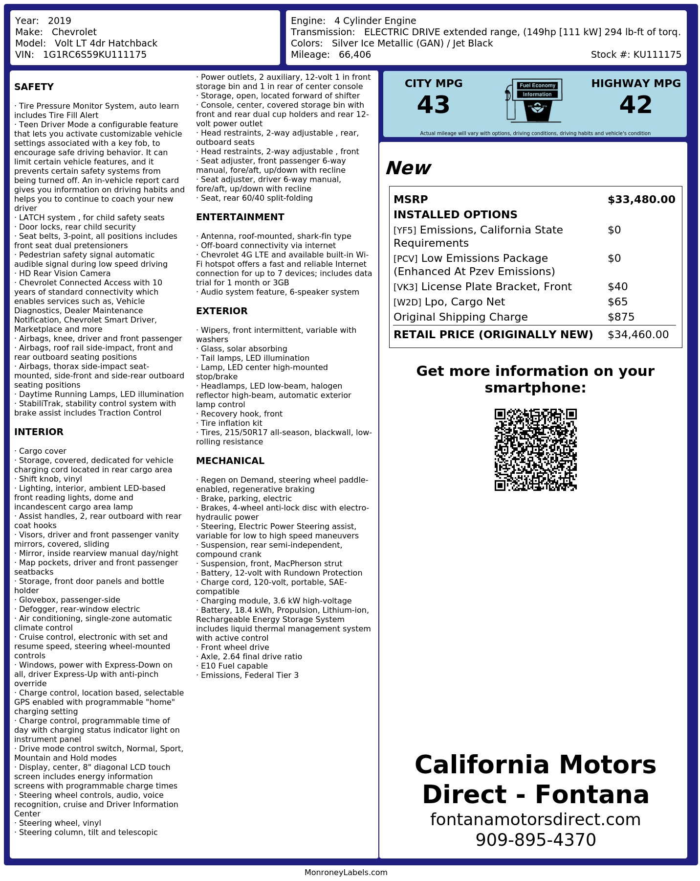Monroney Label