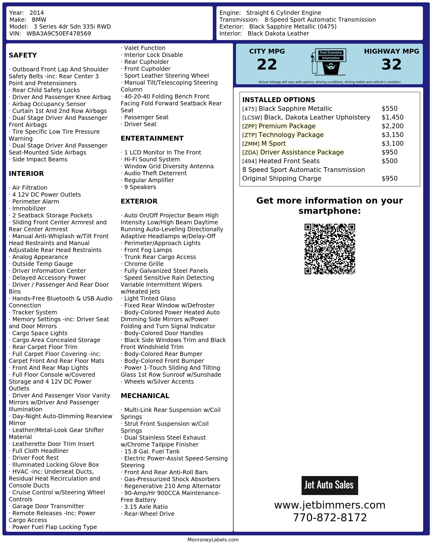 Monroney Label