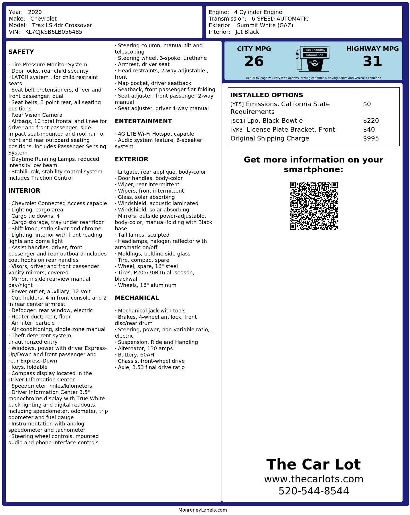 Monroney Label