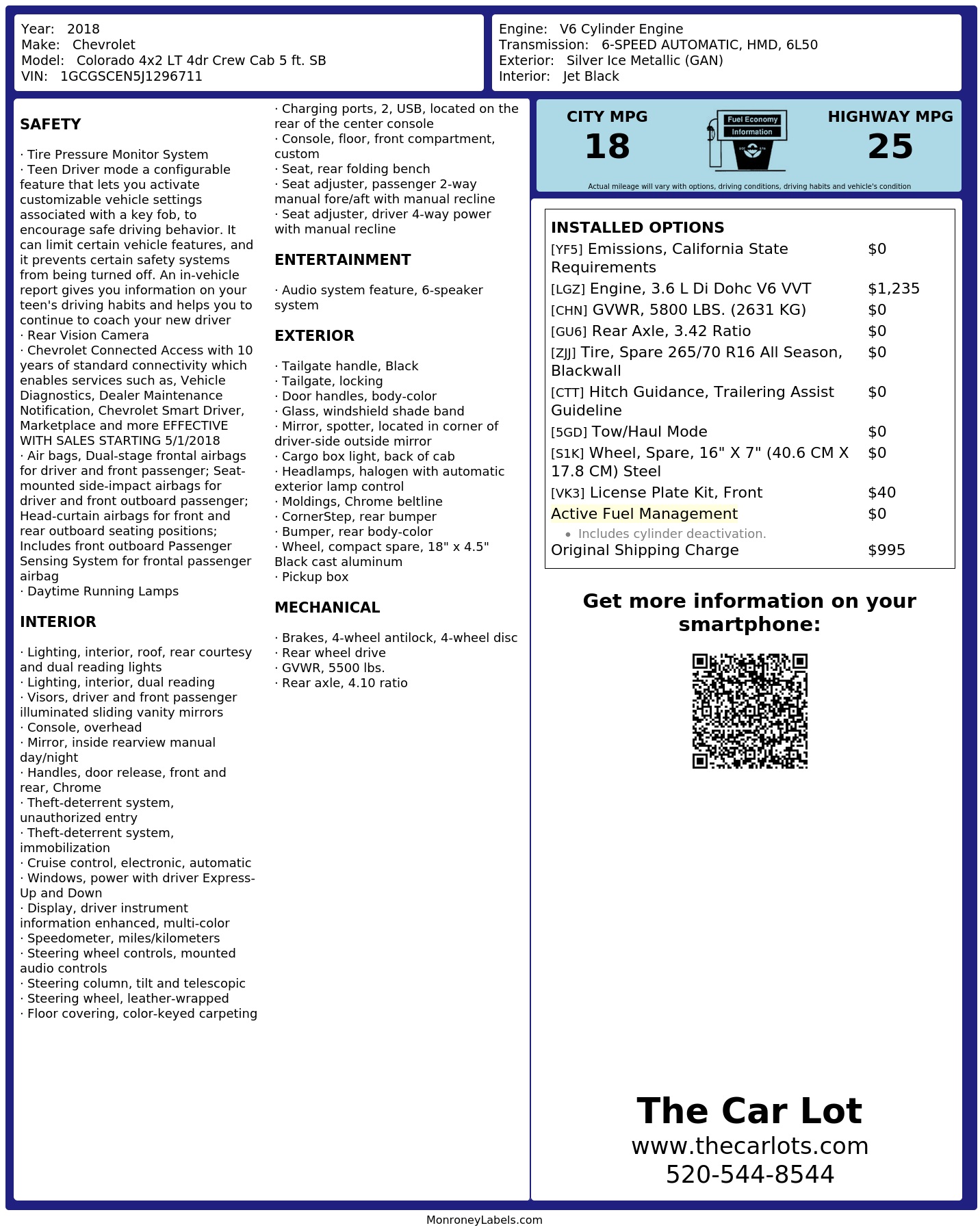 Monroney Label