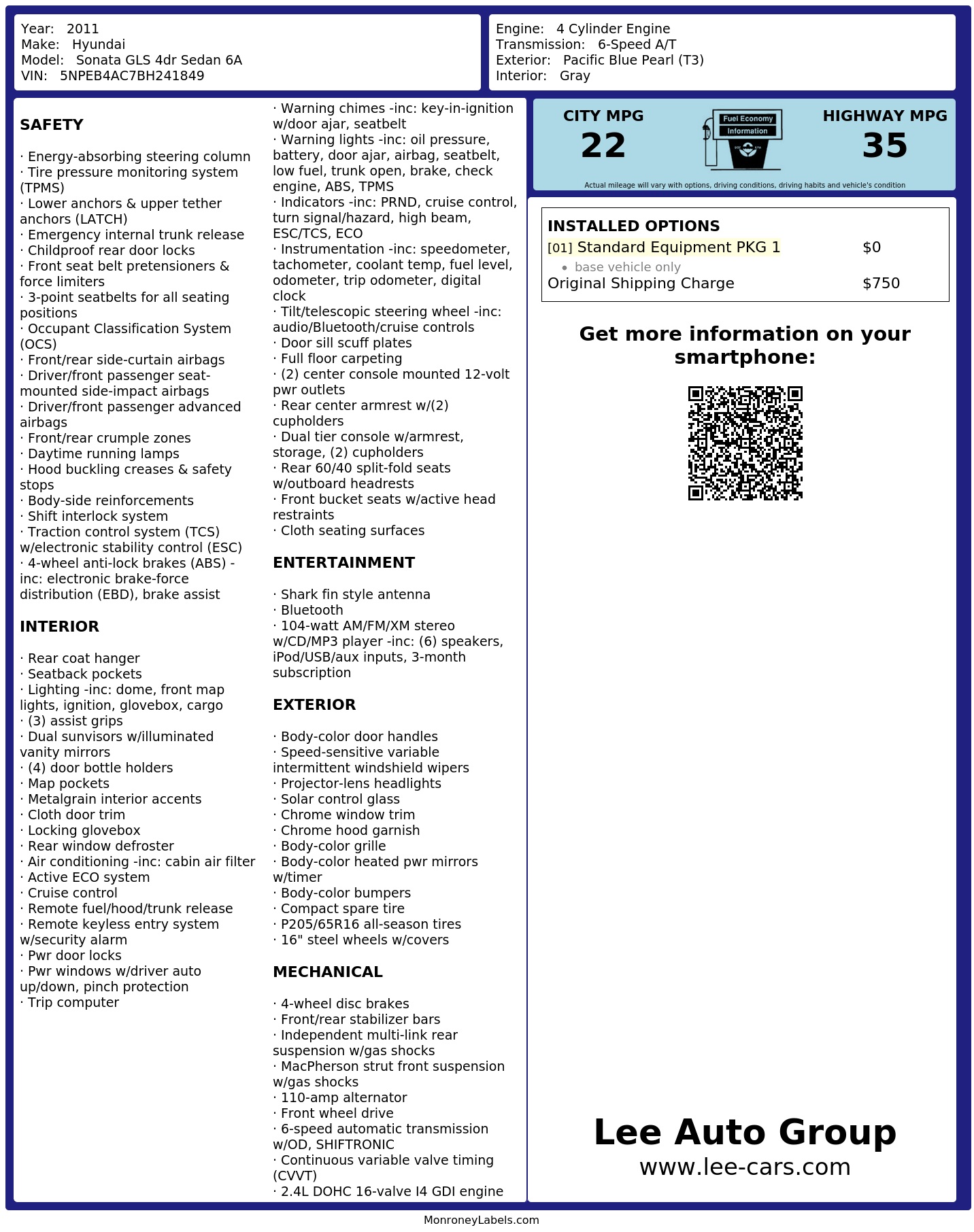 Monroney Label